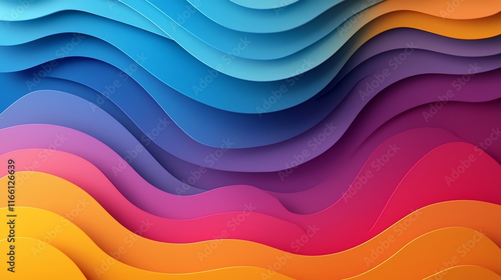 Abstract colorful wavy layered paper background. Abstract colorful wavy layered paper background.