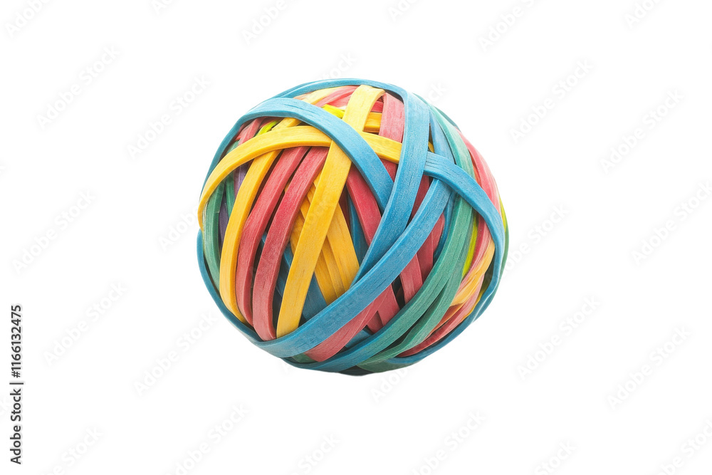 A pile of colorful rubber band balls stacked together A pile of colorful rubber band balls stacked together