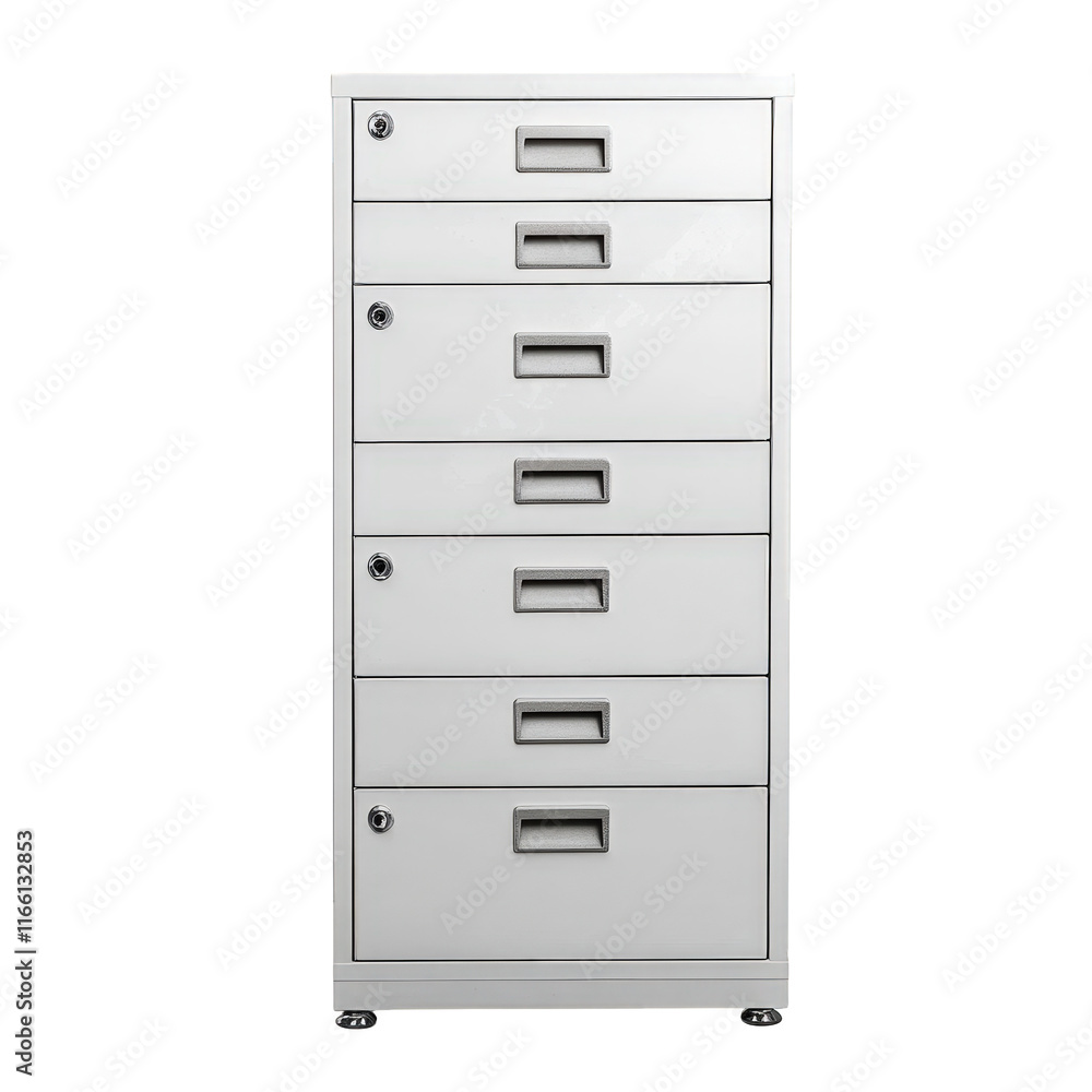 tall. metallic filing cabinet with multiple drawers. typically used for organizing and storing documents and office supplies its sleek design suggests a modern office environment. emphasizing function tall. metallic filing cabinet with multiple drawers. typically used for organizing and storing documents and office supplies its sleek design suggests a modern office environment. emphasizing function