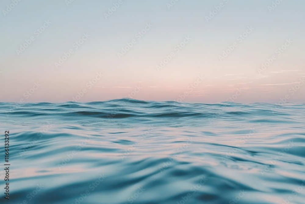 Fototapeta premium dawn reflection on gentle waves with pastel sky harmony