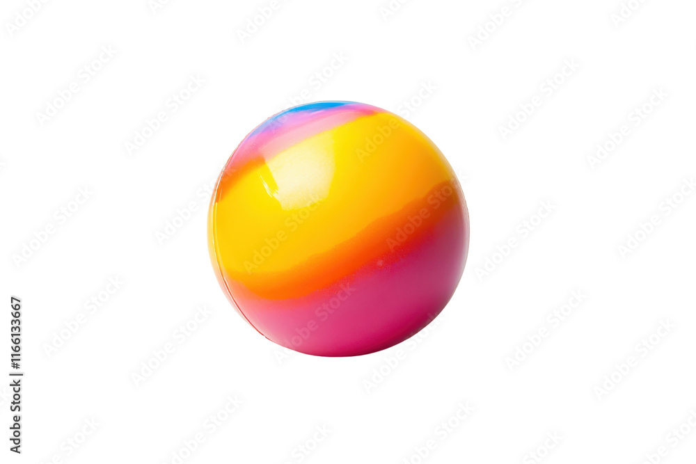 A rubber bouncy ball bouncing off a wall