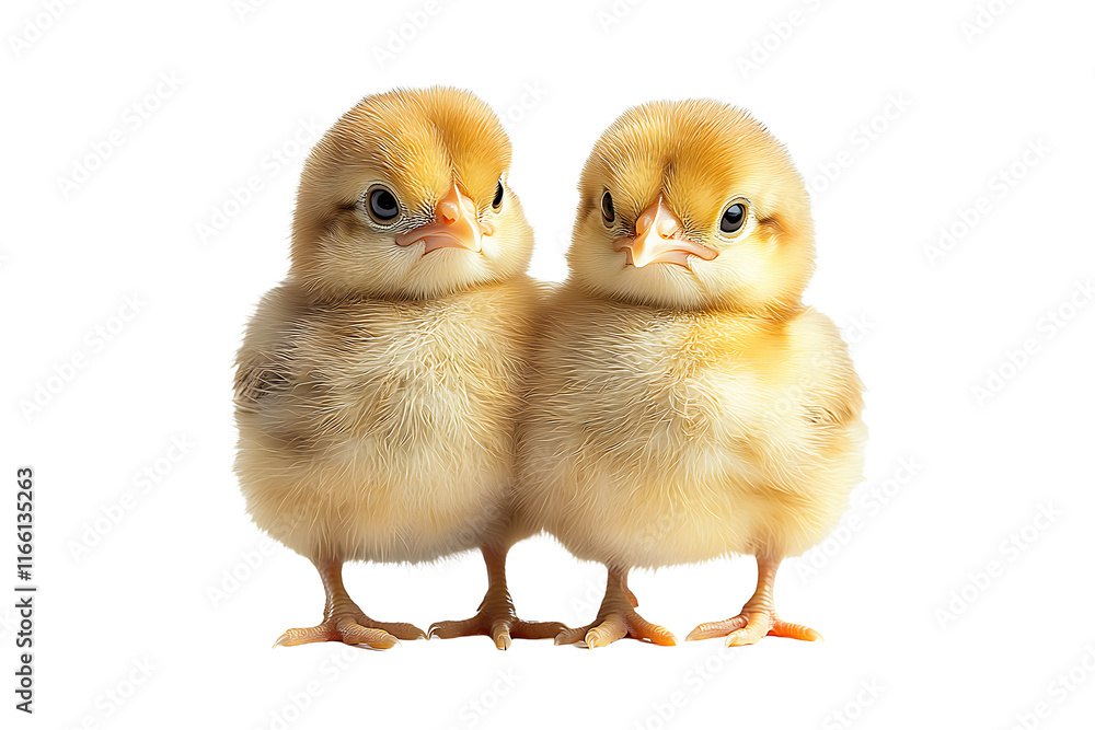 Fototapeta premium Layer Chicks Isolated on Transparent Background PNG Image.