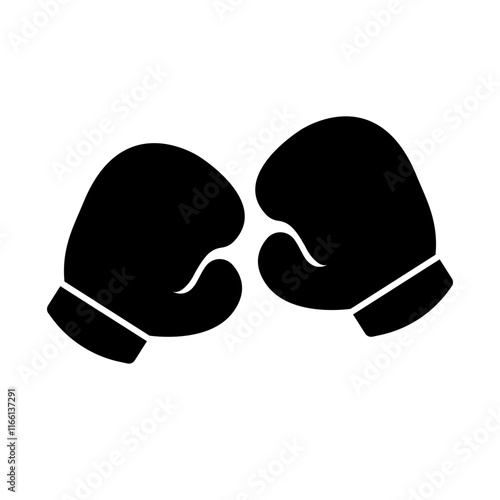 Boxing gloves silhouette icon. Vector.