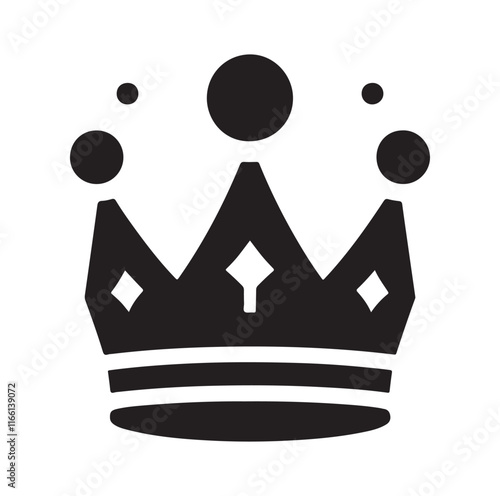 Kings crown icon silhouette vector illustration