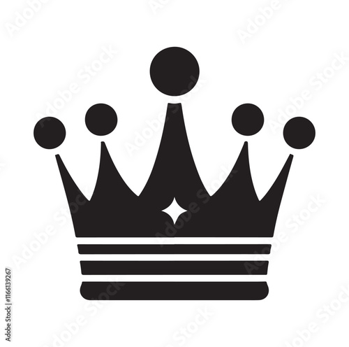 Kings crown icon silhouette vector illustration