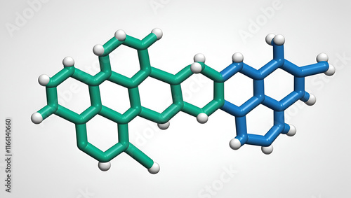 Perfluoroisobutene fluorocarbon molecule, illustration photo