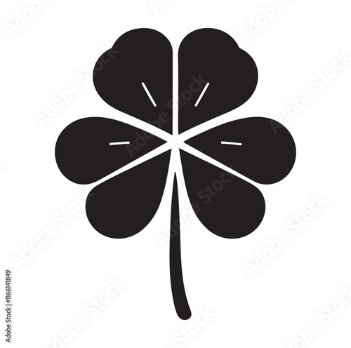 FOUR LEAF CLOVER silhouette vector illustration