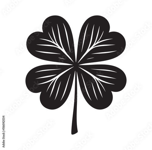 FOUR LEAF CLOVER silhouette vector illustration