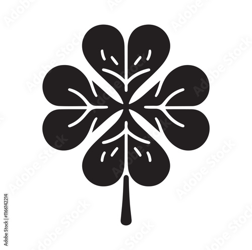 FOUR LEAF CLOVER silhouette vector illustration