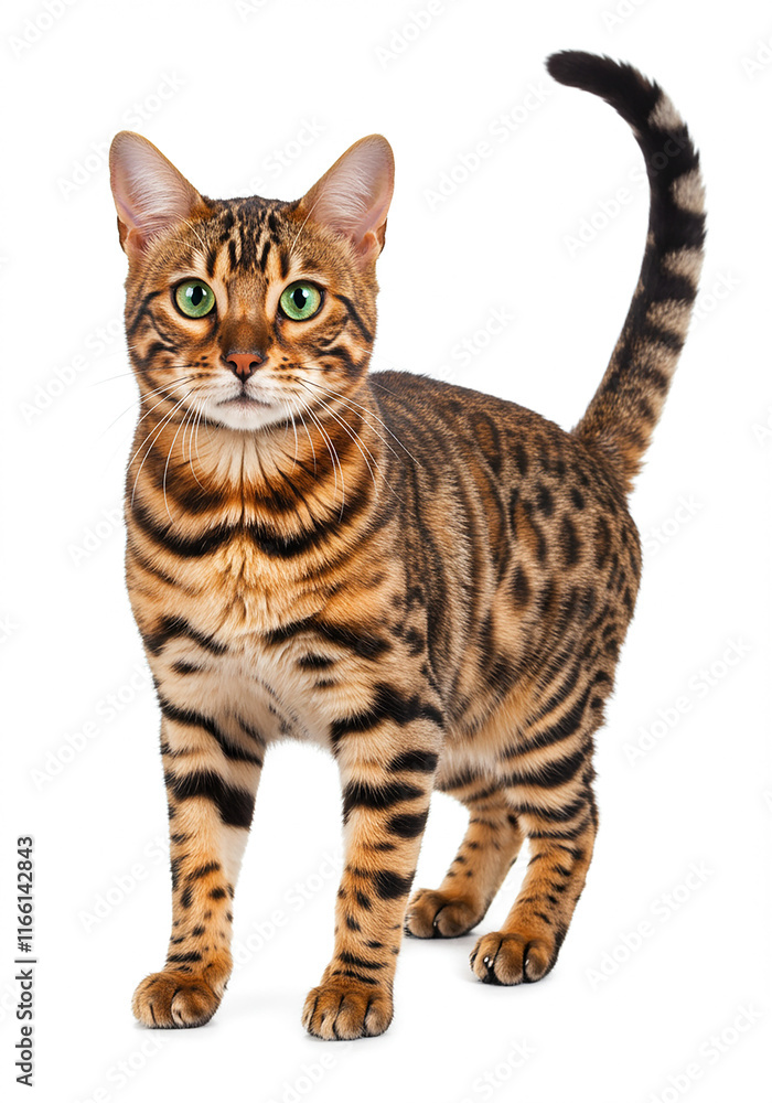 Beautiful Bengal Cat Green Eyes Studio Shot Pets Mammals Wildlife Beautiful Bengal Cat Green Eyes Studio Shot Pets Mammals Wildlife