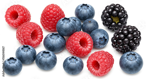 Fresh Raspberries Blueberries Blackberries Summer Berries Fruit Food Photography