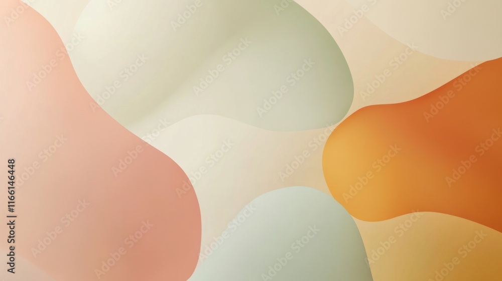 Abstract design featuring soft, flowing shapes in pastel colors. Abstract design featuring soft, flowing shapes in pastel colors.