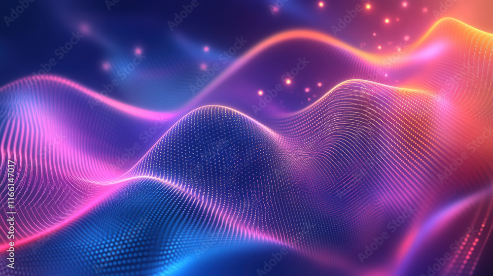 Abstract waves with vibrant colors on a dark background. Abstract waves with vibrant colors on a dark background.