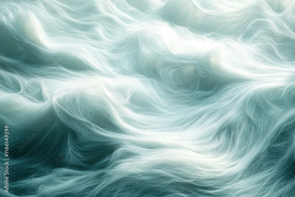 Abstract image of flowing, ethereal teal and white strands resembling clouds or hair, creating a serene and dreamy mood. Abstract image of flowing, ethereal teal and white strands resembling clouds or hair, creating a serene and dreamy mood.