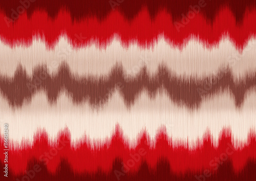 Seamless red and brown color ikat fabric pattern design