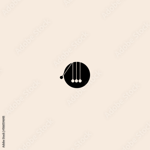 Black simple pendulum business company icon flat vector design.