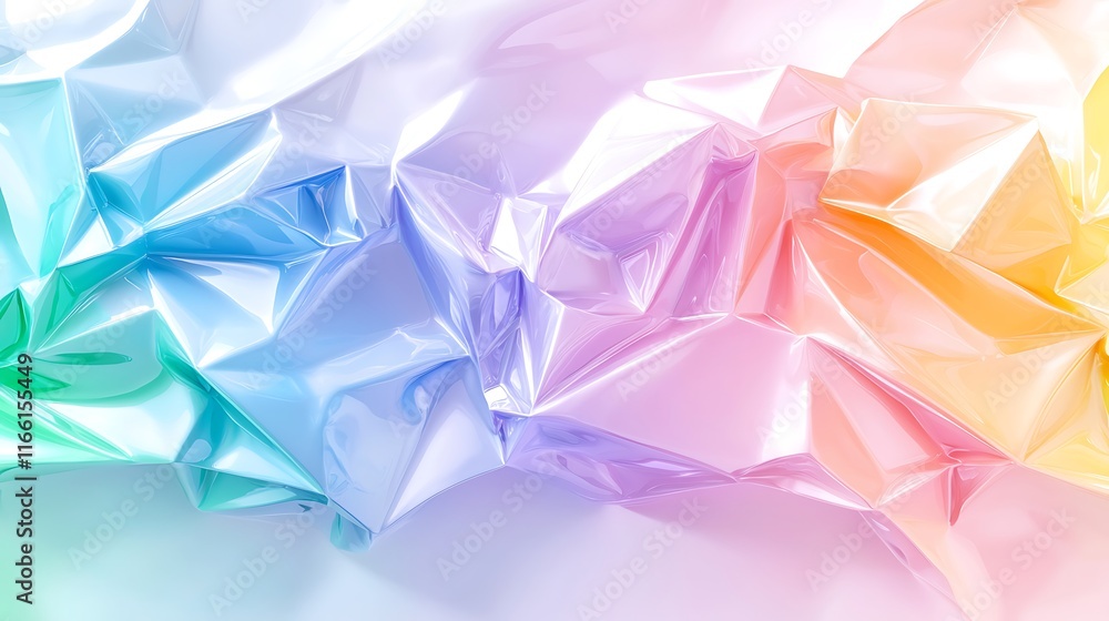 Abstract pastel rainbow crumpled foil texture background. Abstract pastel rainbow crumpled foil texture background.