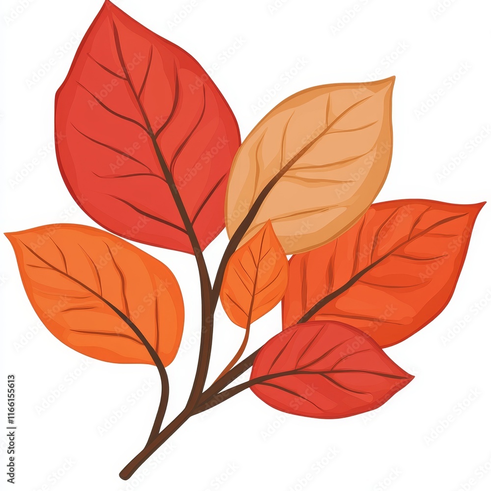 Fototapeta premium Colorful Autumn Leaves Display Vibrant Hues in Warm Shades of Orange, Red, and Brown, Symbolizing the Beauty of Fall and Nature's Seasonal Changes