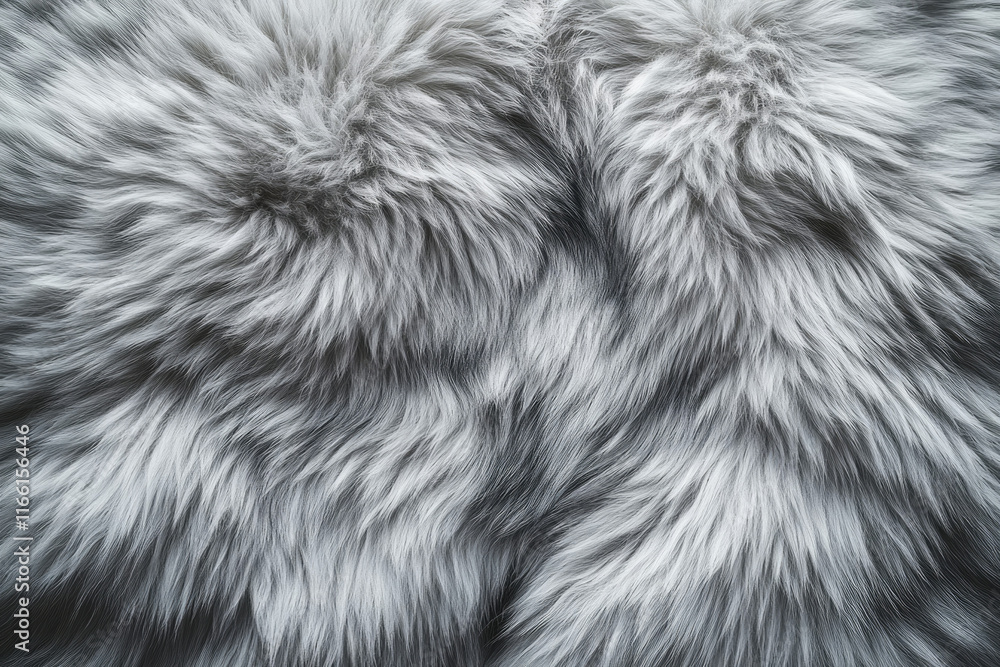Close-up of soft, fluffy gray fur texture, showing intricate details and varying shades. Close-up of soft, fluffy gray fur texture, showing intricate details and varying shades.
