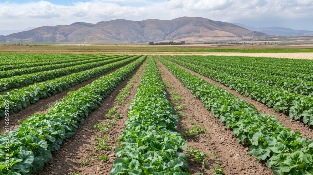 Lush Green Fields Under Open Sky with Soft Focus Lush Green Fields Under Open Sky with Soft Focus