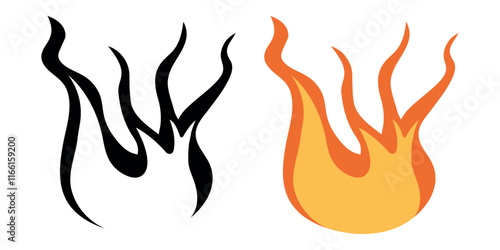 fire vector clipart on white background