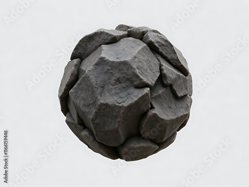 a floating rock in white background