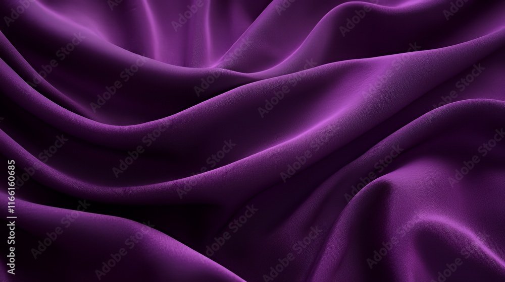 Fototapeta premium Deep Purple Fabric Draped in Soft Waves