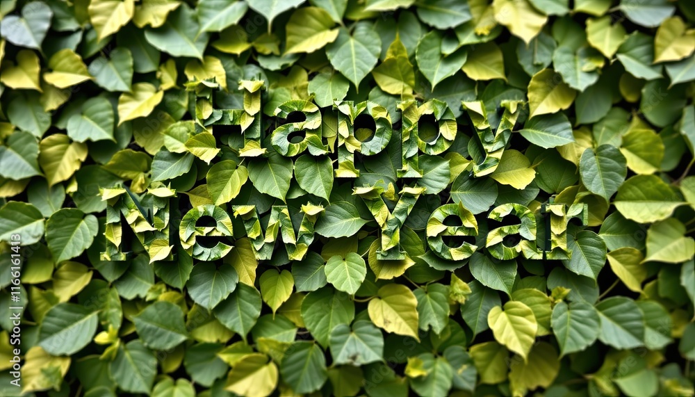 Happy New Year hidden in green leaf mosaic Happy New Year hidden in green leaf mosaic