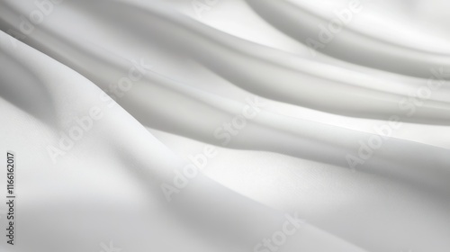 Soft White Fabric Undulating Smoothly in Gentle Light Creates an Elegant Atmosphere for Fashion or Interior Designs