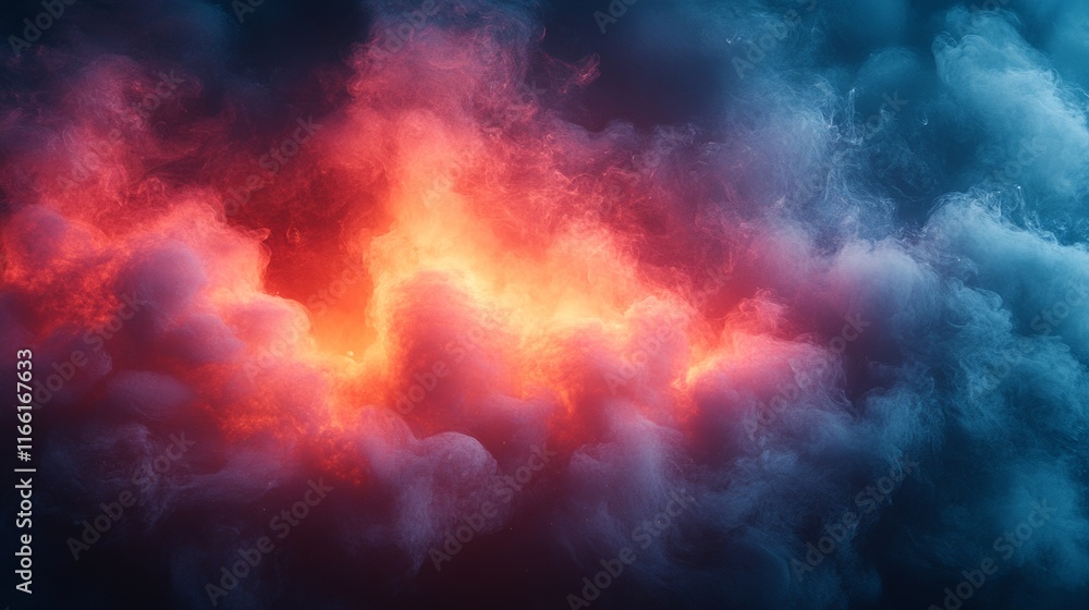 Vivid pink clouds glowing against a blue sky Vivid pink clouds glowing against a blue sky
