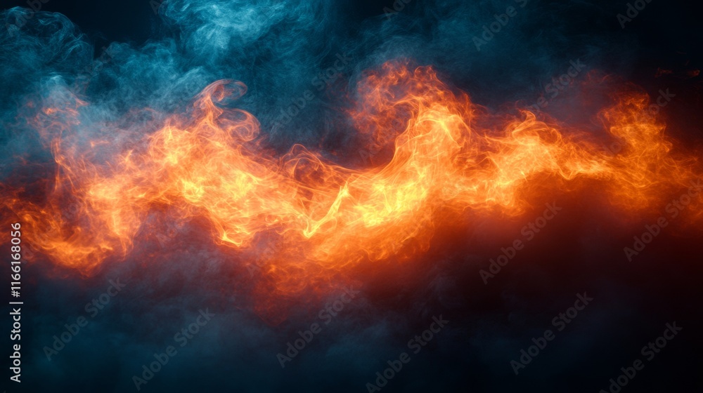 Fiery orange clouds swirling in a dramatic sky Fiery orange clouds swirling in a dramatic sky