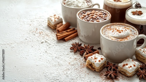 Wallpaper Mural Variety of autumn drinks with spices. Torontodigital.ca