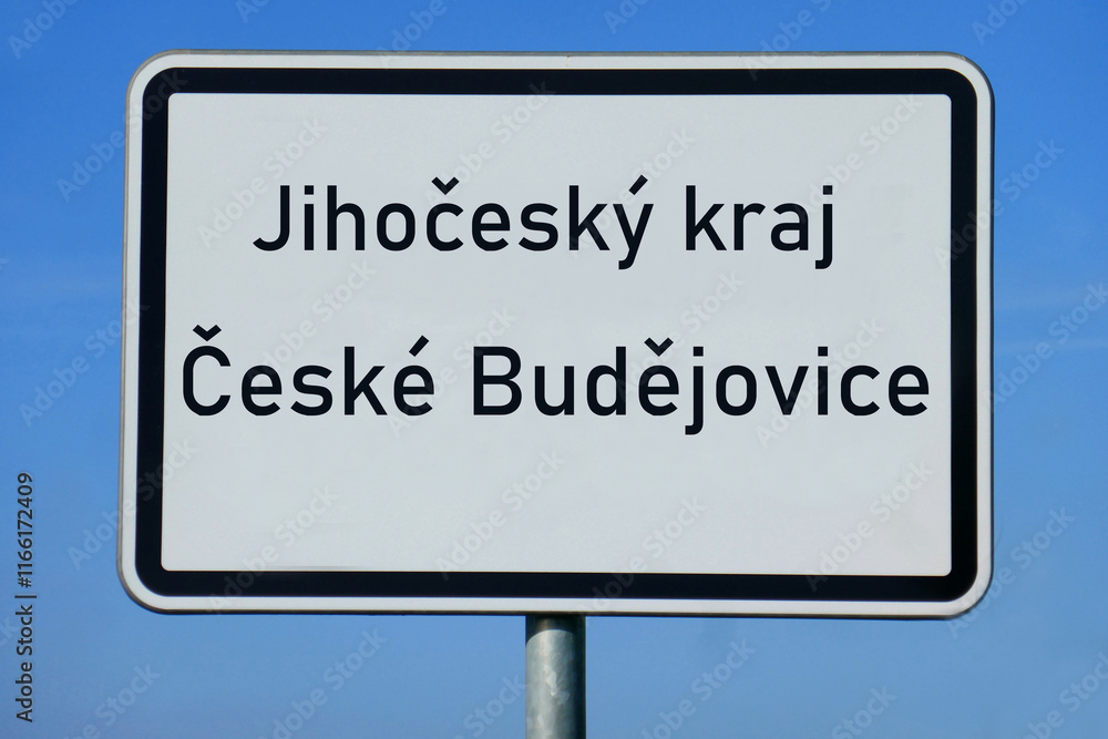 Ortsschild Jihočeský kraj České Budějovice Ortsschild Jihočeský kraj České Budějovice