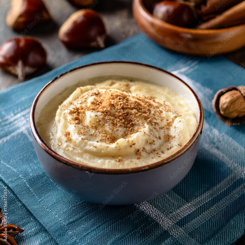 Delightful Suses Maronenpuree with Whipped Cream Garnish Delightful Suses Maronenpuree with Whipped Cream Garnish