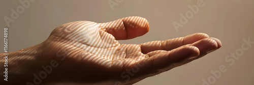 Detailed Close-Up of Human Fingers Highlighting Fingerprint Patterns and Skin Texture photo