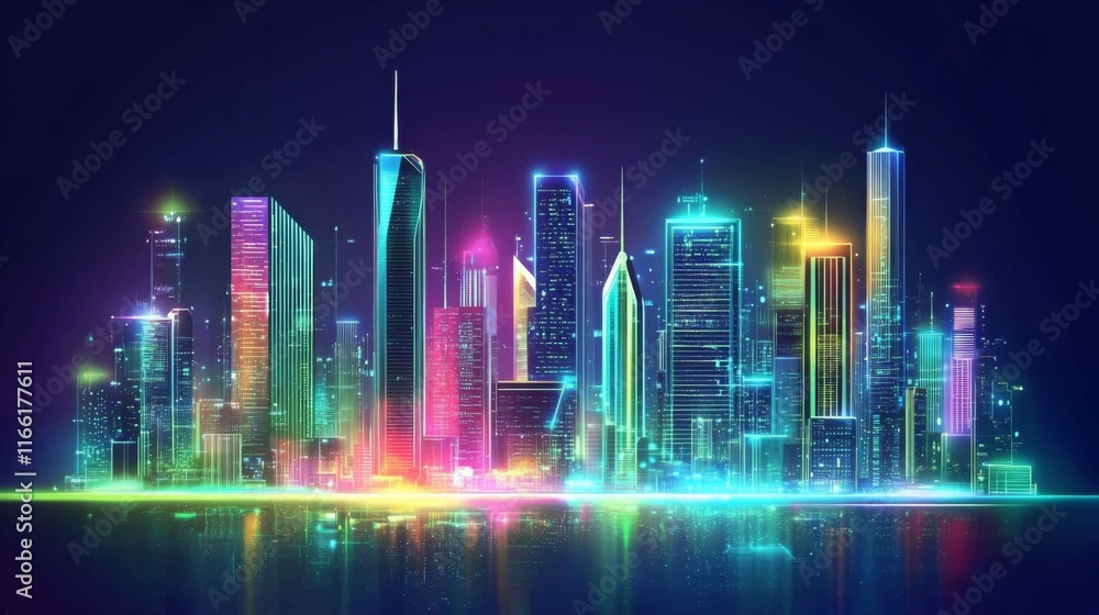 Futuristic Cityscape with High-Tech Elements and Soft Light Futuristic Cityscape with High-Tech Elements and Soft Light