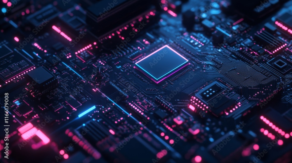 High-Tech Circuitry with Vibrant Colors and Soft Light High-Tech Circuitry with Vibrant Colors and Soft Light