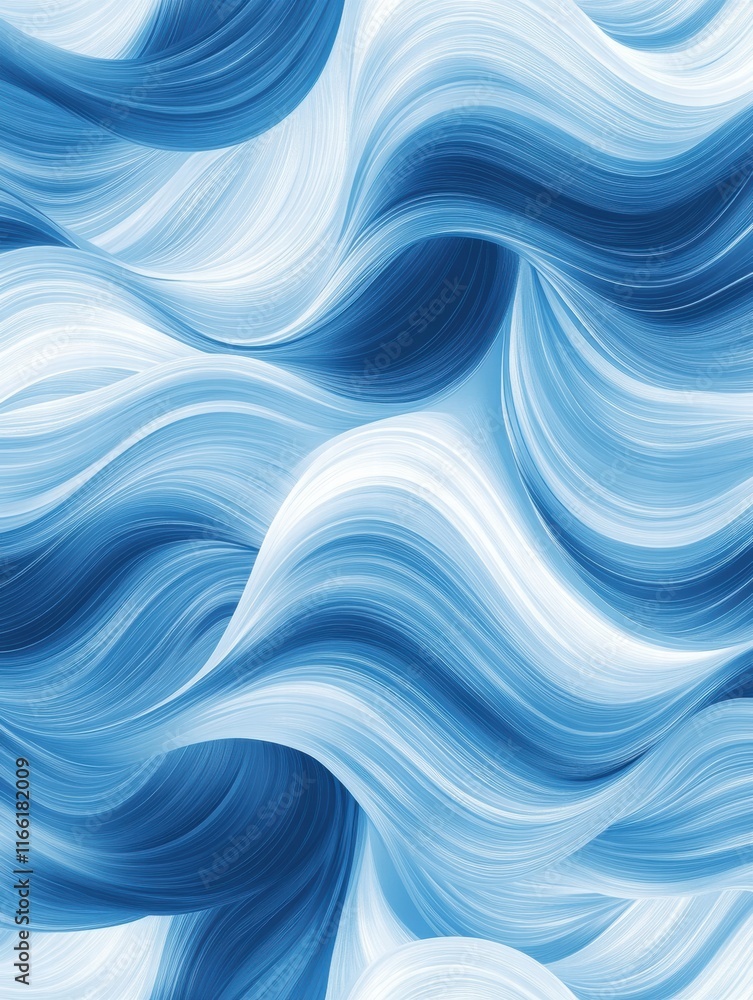 Seamless wave like pattern featuring a blend of blue and white hues in a fluid design for modern artistic applications. Generative AI Seamless wave like pattern featuring a blend of blue and white hues in a fluid design for modern artistic applications. Generative AI