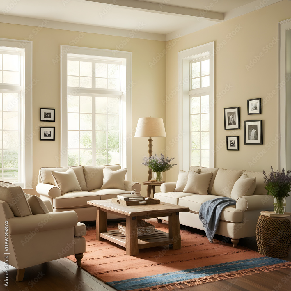 Fototapeta premium modern living room with fireplace