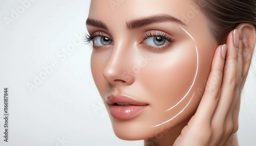 Facial lift results showing smoother, tighter skin for a youthful look photo