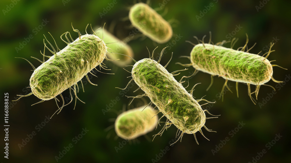 Fototapeta premium 3D illustration of bacteria. Virus diseases of different kinds