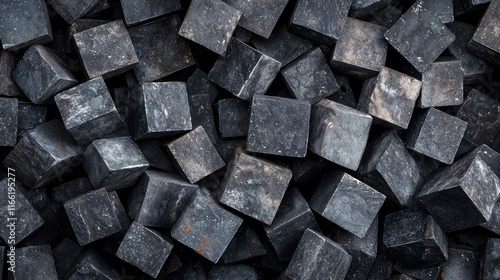 Wallpaper Mural Dark Stone Cubes: A Textured Abstract Torontodigital.ca