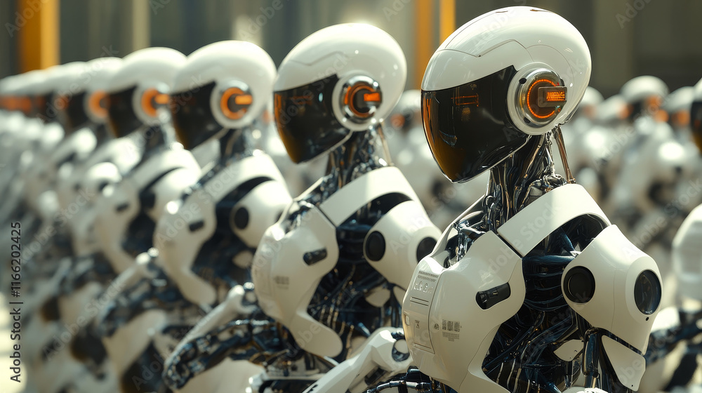 Fototapeta premium Genetic engineering isometric landing page, robotics arms manipulators changing dna structure in laboratory, futuristic biotechnologies and genom modification concept, 3d vector line art web banner