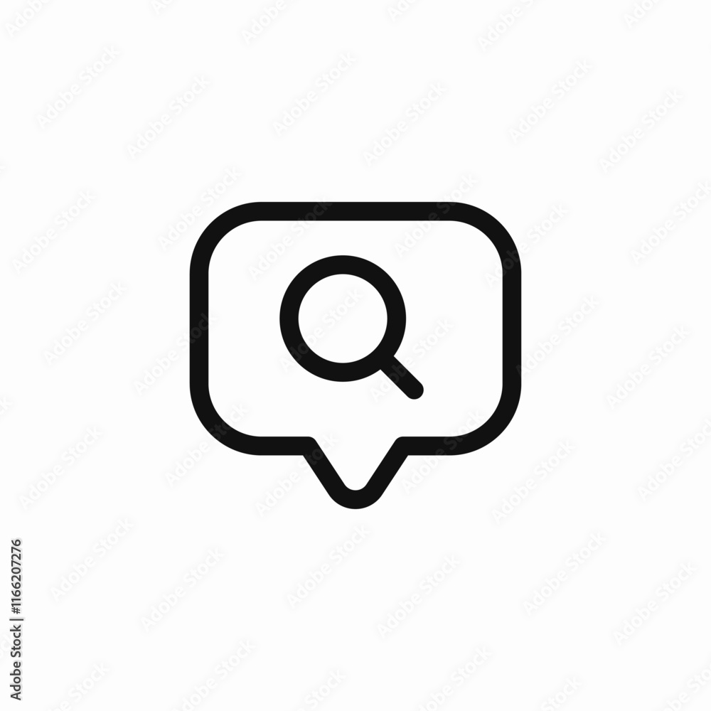 speech bubble search message chat icon sign vector speech bubble search message chat icon sign vector