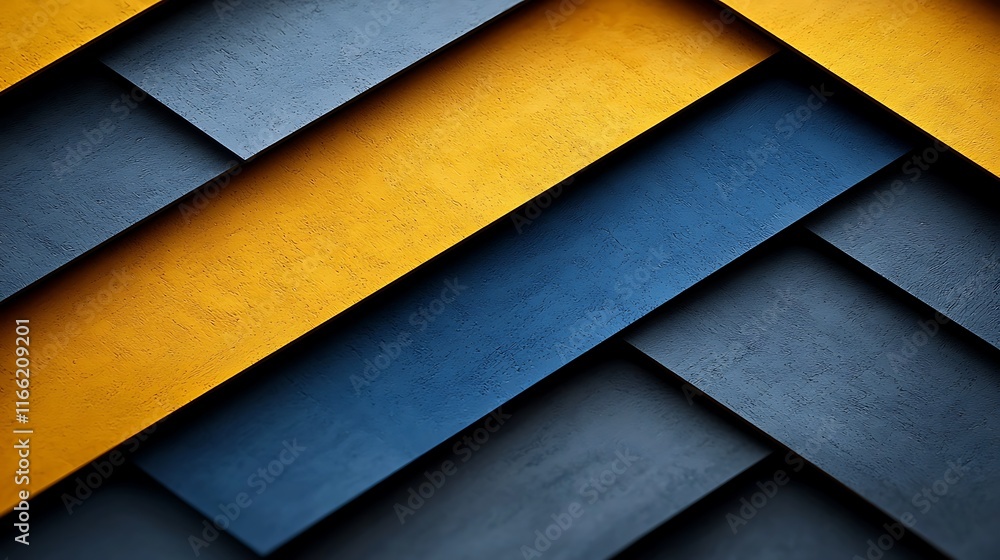 Abstract diagonal stripes of textured blue and yellow. Abstract diagonal stripes of textured blue and yellow.