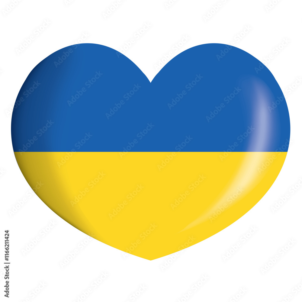 Icon representing a heart button with the flag of Ukraine. Ideal for catalogs of institutional materials and geography Icon representing a heart button with the flag of Ukraine. Ideal for catalogs of institutional materials and geography