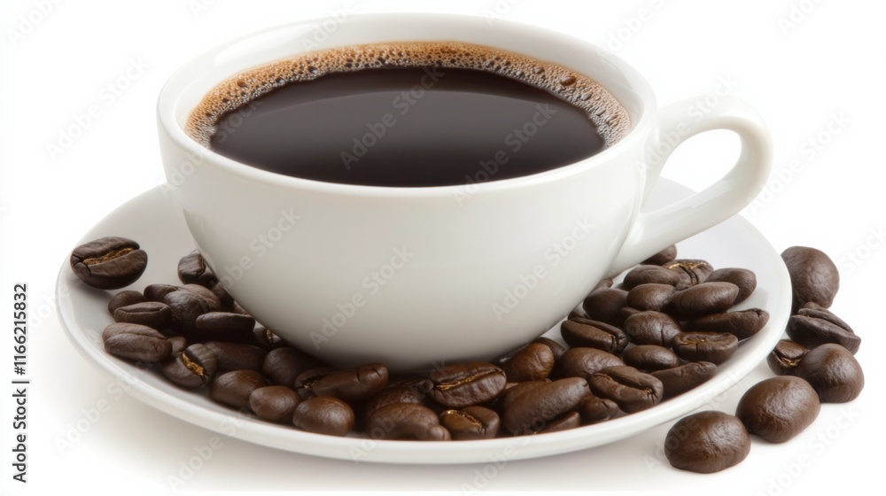 Vibrant Coffee on Soft White Background Vibrant Coffee on Soft White Background