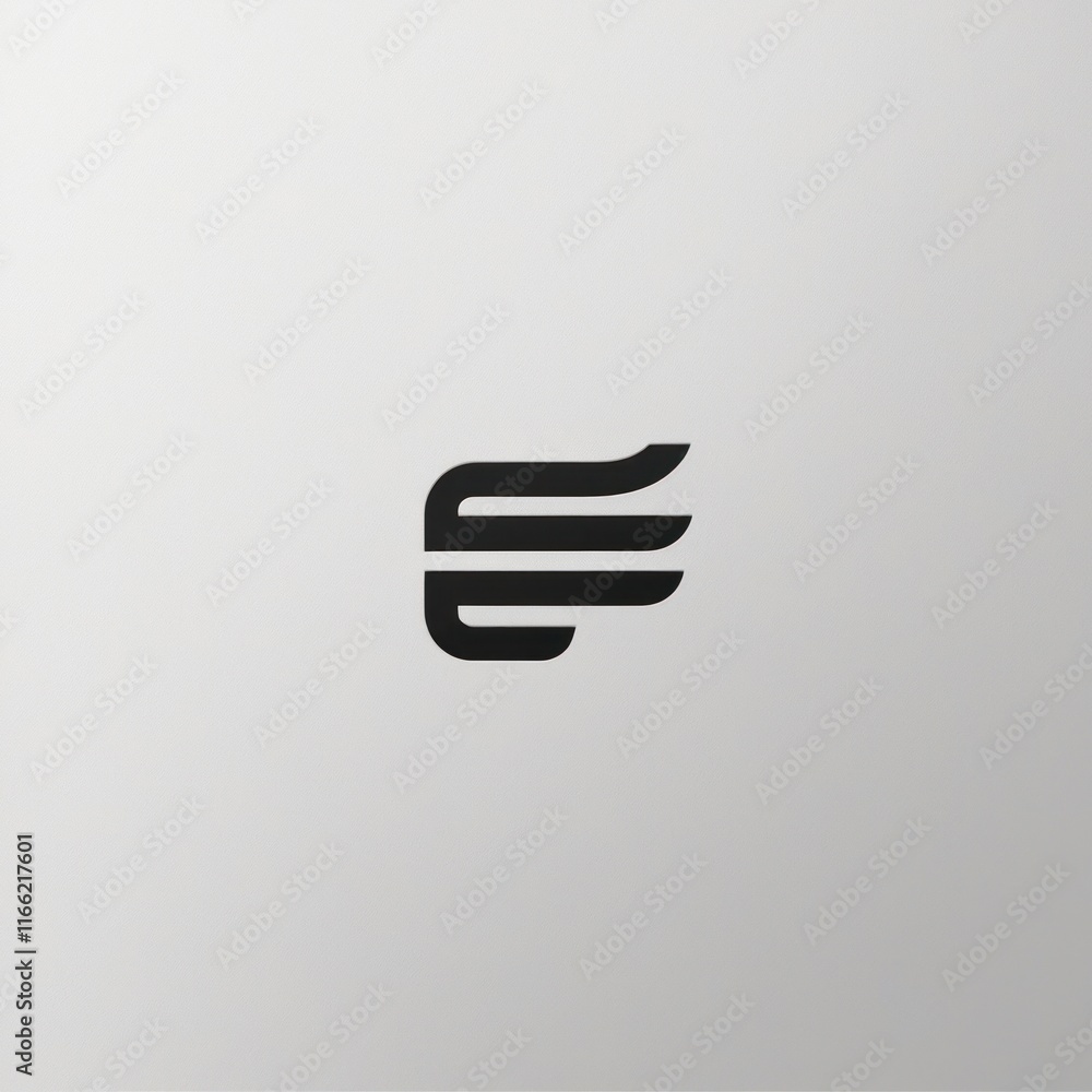 Abstract stylized logo design featuring a wing Abstract stylized logo design featuring a wing