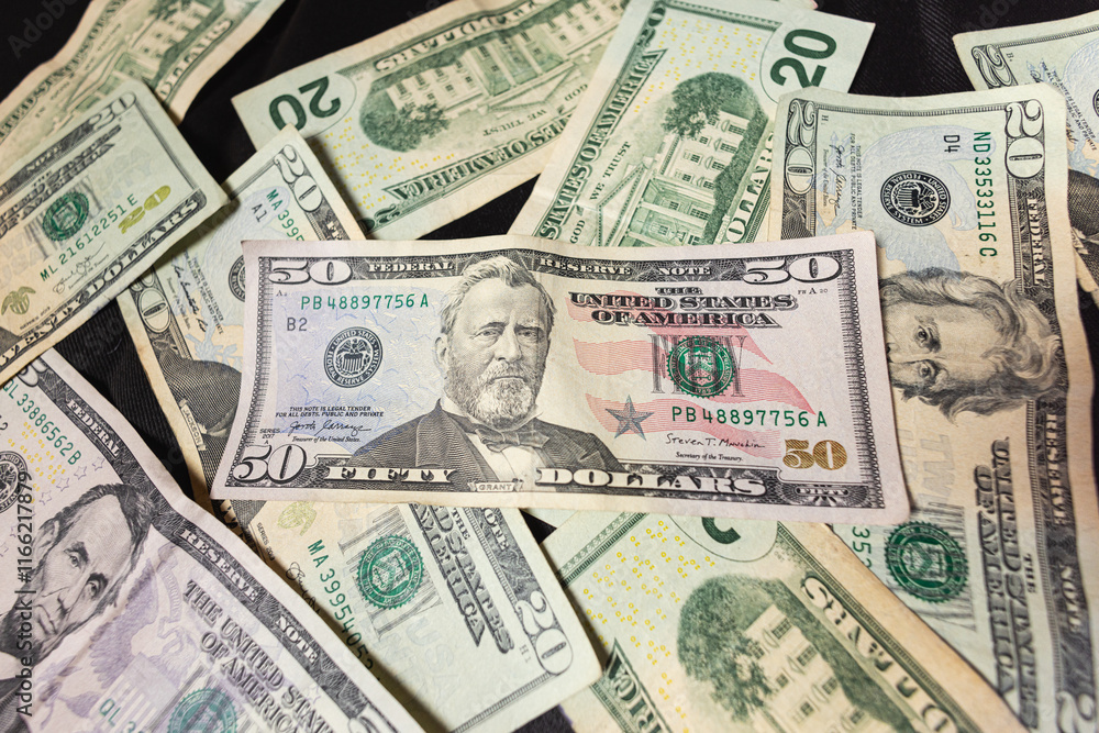 Pile of American cash Pile of American cash