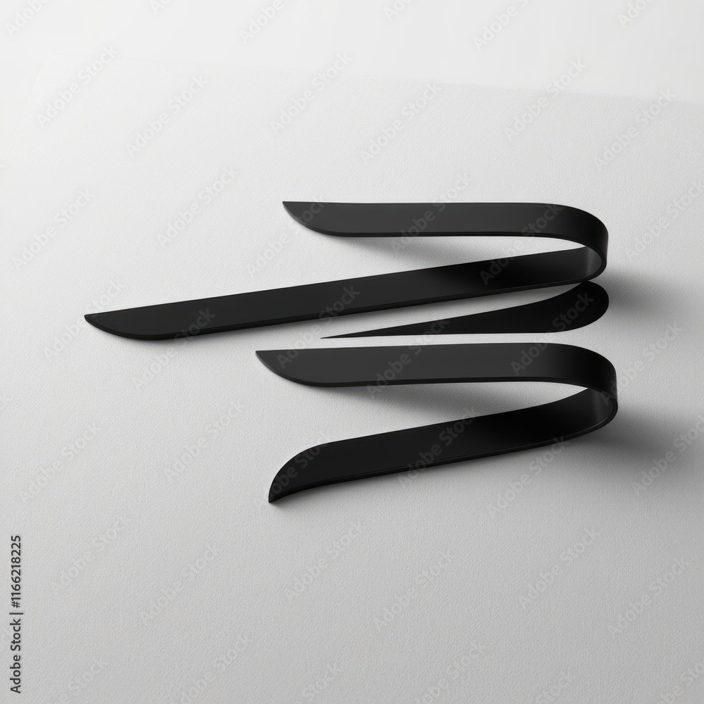 Abstract Black Ribbon Design Minimalist Art Abstract Black Ribbon Design Minimalist Art